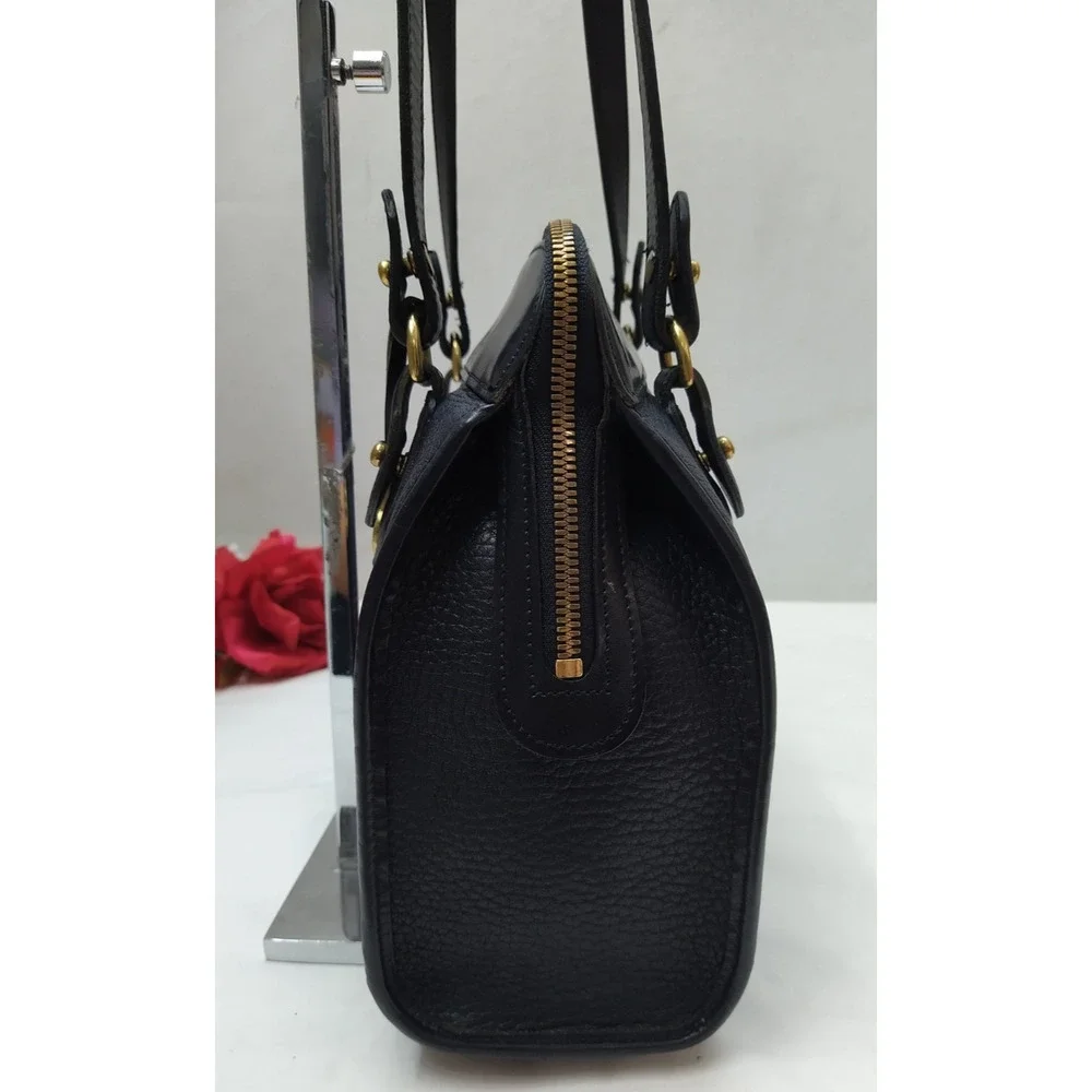 Dooney & Bourke Black Leather Double Handles Shoulder Bag - VTG Made in USA
